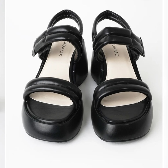 J.Adams black NWT RAYANNE PLATFORM WEDGE SANDALS 6.5 - Picture 3 of 10